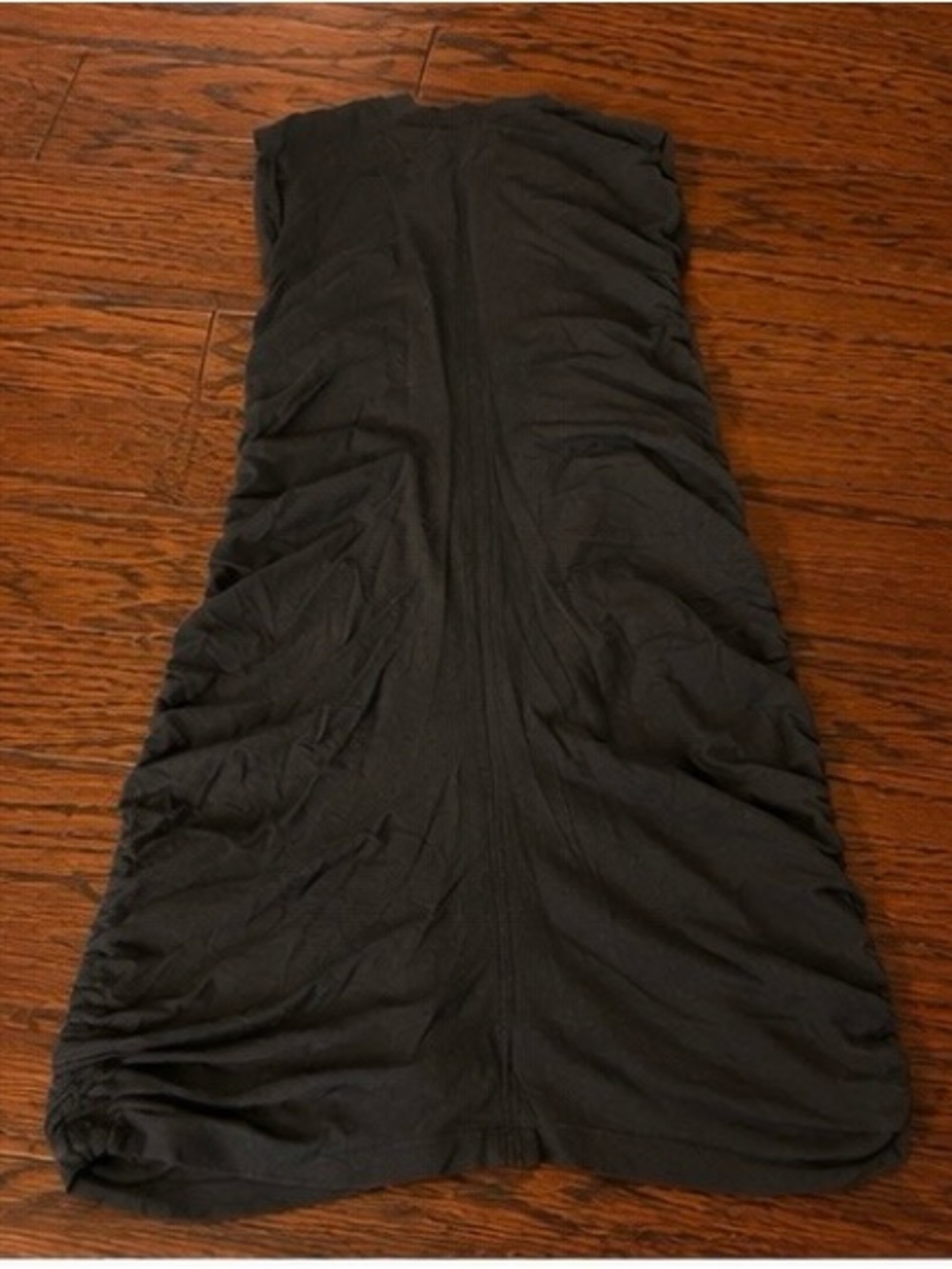 Athleta Black Strapless Ruched Bodycon Dress